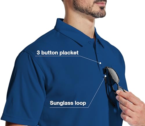 ZITY 5 Pack Polo Shirts for Men with Pocket Dry Quickly Short Sleeve Athletic Outdoor Work Collared Shirts4