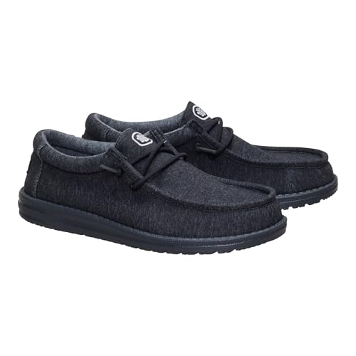 Image of HEYDUDE Men's Wally Stretch Jersey Slip On Shoes | Lightweight Comfortable Travel Loafers with Elastic Laces