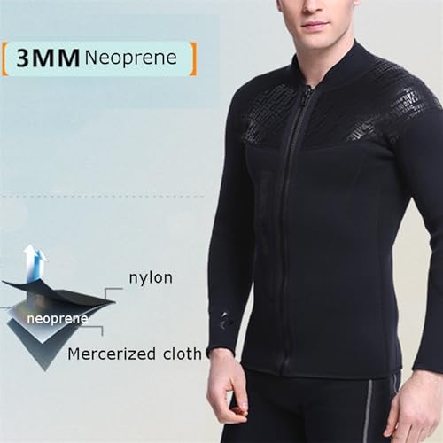 3mm Chaqueta de neopreno para hombre para buceo, surf, snorkel y kayak (negro, talla XL) miniatura 5