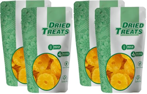 Image of Dried Treats Dried Fruits Nuts And Seeds (Dried Pineapple Ring, 400G (2X200Gm)) (Pack of 2)