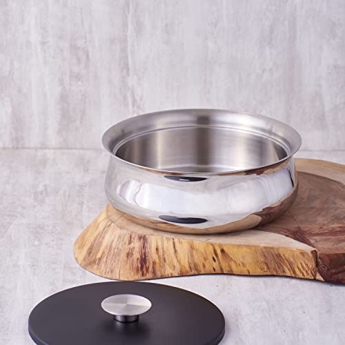 Image of ARTTDINOX Designer Stainless Steel Bowl with Lid | Multi-Purpose Double Wall | Mixing Serving Bowl | Gloss Mirror | Dishwasher Safe | Serveware & Tableware | Doubly Series | Smaal | by Jindal