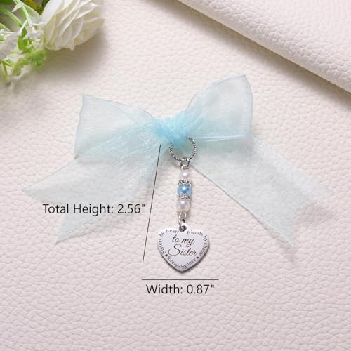 Image of MIXJOY Something Blue Gift for Bride, Wedding Day Bridal Blue Pearl Angel Wings Bouquet Garter Charm for Bride to Be