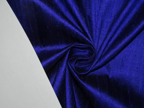 Soie pure Dupioni bleu 111,8 cm de large tissu artisanal à slubs