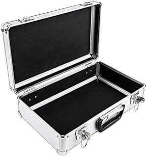 Queiting Lockable Flight Case Portable Aluminium Box Silver Carrying Case for Measurement Instruments Storage Toolbox (400 x 240 x 125 mm)