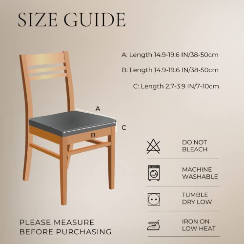 Searchi Stretch Dining Chair Seat Covers Set Of 4, Soft Removable Washable Seat Covers For Dining Chairs, Dining Room Seat Cover Slipcover Protector (Rear-Covered, Beige Flower) #TOP3