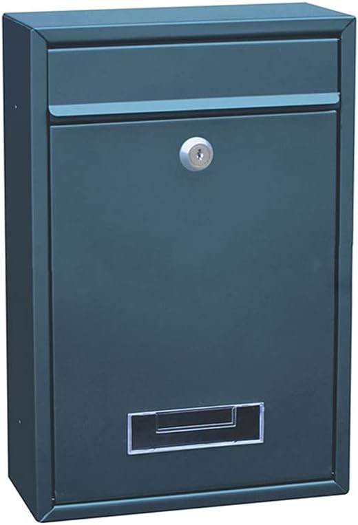 HBJWOV Mailbox Outdoor Wall Mount Security Locking Mailbox Letter Box for Home Garden Decoration Letter Newspaper Magazine Post Box(Gray)