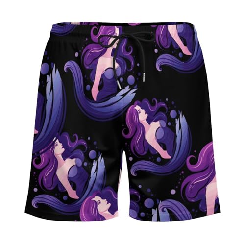 Mermaid Men's Swim Trunks Board Shorts Quick Dry Bathing Suit Swimwear with Compression Liner4