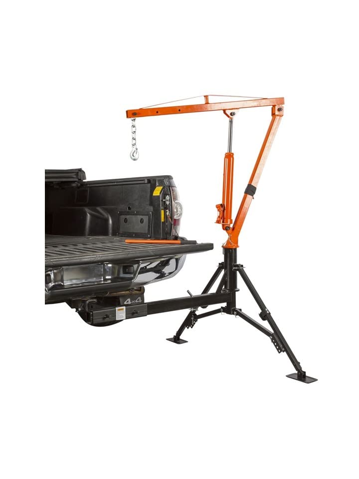 Grue de Levage Hydraulique Pick Up 0,5T avec Fixation Attelage + Adaptateur carré 2''