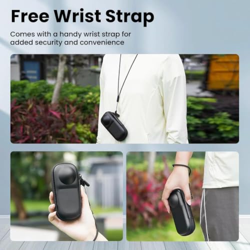 Image of Action Pro Carrying Case Compatible with Insta360 X4 /X5 (Fits Original Lens Cap), Hard Shell Portable Storage Bag, Shockproof Travel Protective Case with Carabiner, Black
