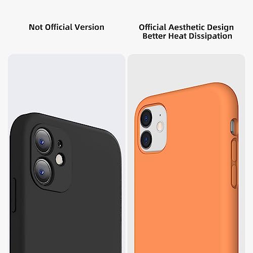 Coque iPhone 11 en silicone liquide orange avec doublure microfibre - 3