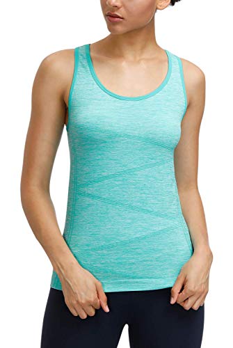 Women's Summer Yoga Tank Tops Racerback Stretchy Activewear Yoga Shirts Quick Dry Running Tops Sports Gym Workout Tops (Fluorescent Green, Small)