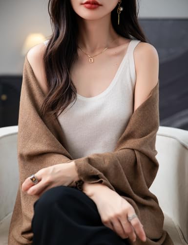 Women's Merino Wool Blend Oversized Cardigan Sweater 2025 Fall Winter Batwing Sleeve Scarf Shawl Knit Cardigan4