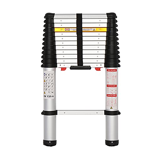 Luisladders 12.5 FT Aluminum Telescoping Extension Ladder: Perfect for Multi-Purpose Use