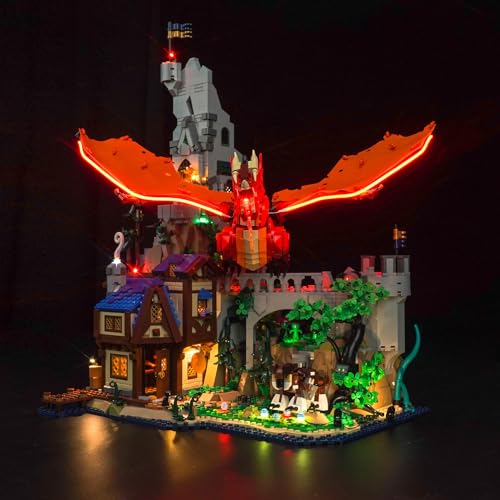 Light Kit for Lego 21348 Dungeons & Dragons: Red Dragons Tale Lighting Set for Lego 21348 Dungeons & Dragons: Red Dragons Tale Set- Not Include Models Just Light Kit (Standard Version)