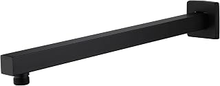 KES Rainfall Shower Arm Extension Extender 16 inch with Flange Stainless Steel Matte Black, PSAN4-BK