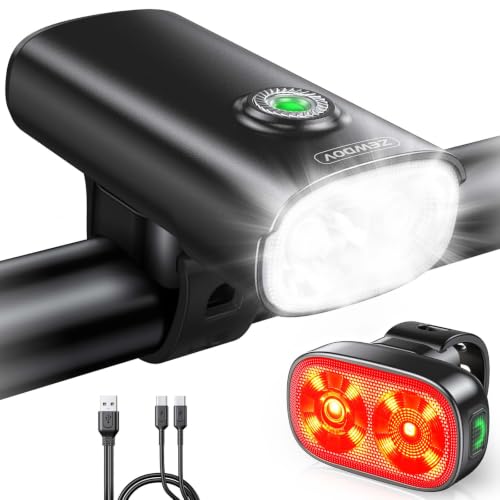 Image of Zewdov 1000LM Bike Lights for Night Riding with Spotlight & Floodlight