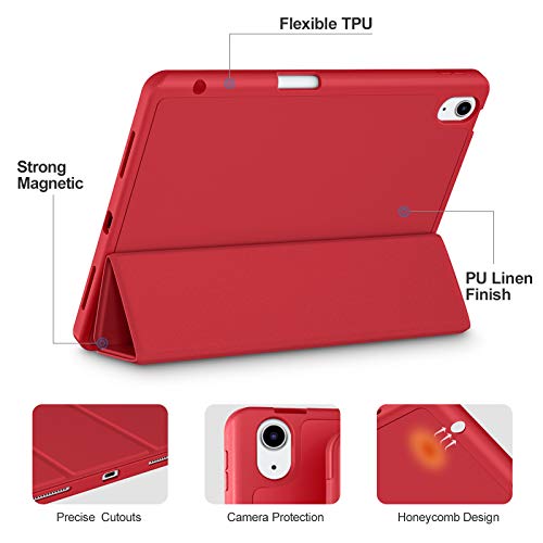 Image of Akkerds for iPad Air 11 Inch Case M4 /M3 /M2, Air 5th /4th Gen 10.9, Red