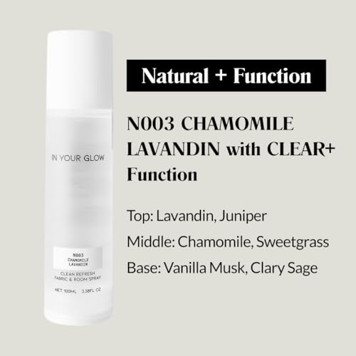 Image of In Your Glow Fabric & Room Mist Spray- Long-Lasting Clean Scent, Unisex Luxury Fragrance & Odor Eliminator, 100ml- N003 CHAMOMILE LAVANDIN