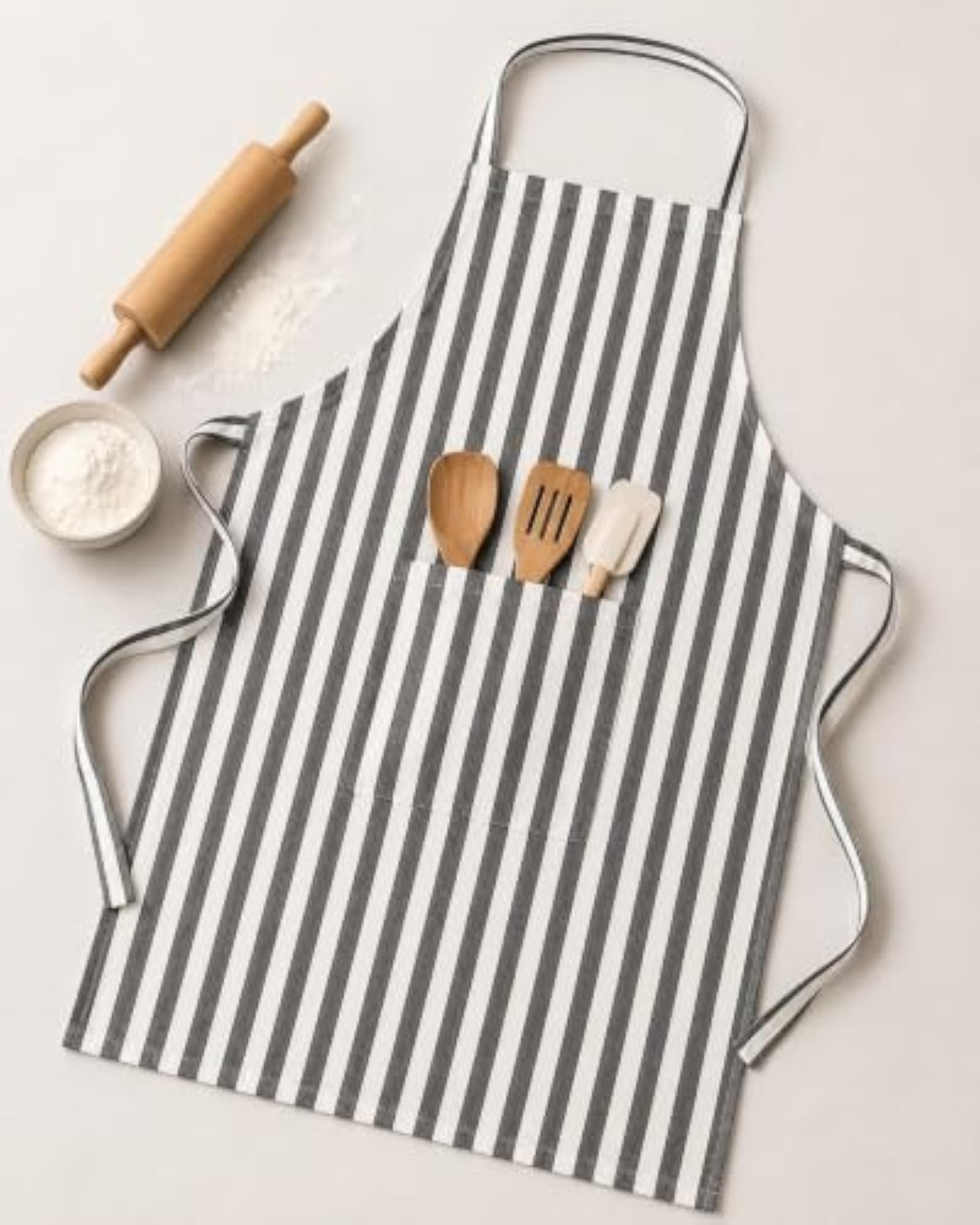 100% Cotton Kitchen Apron with Front Pocket, Unisex