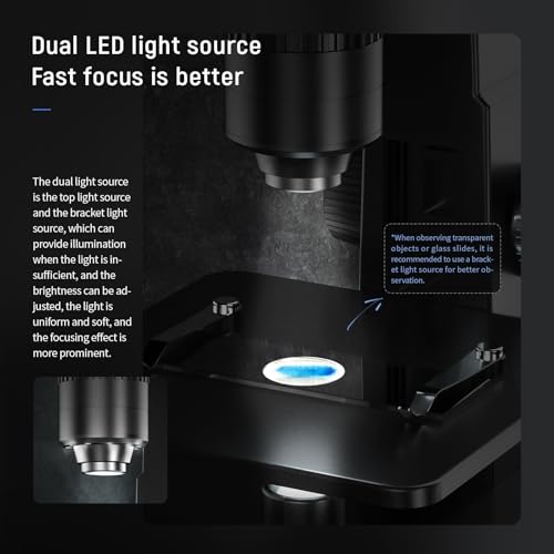 Loupe scientifique microscope numérique 2000X pour examiner les détails sur PC