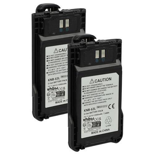 2x batteria compatibile con Kenwood TH-K20A TH-K40 TH-K20E TH-K20 radio 1000mAh 7.4V Li-Ion + clip