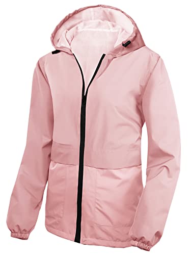SaphiRose Lightweight Women's Waterproof Hooded Rain Jacket #TOP28