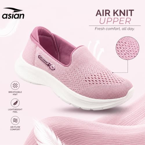 Image of ASIAN Style Walk-31 Women's Walking Shoes | Ultra-Lightweight Slip-On Shoes with Knit Mesh, Arch Support | Flexible Sole & All-Day Comfort for Daily Use