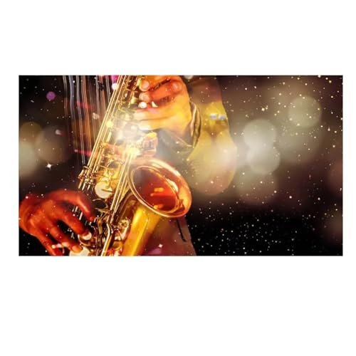 Impression sur toile saxophone 60x120cm : art mural grand format fluide