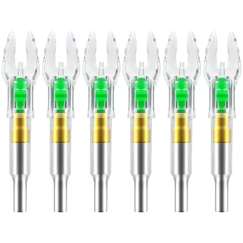ACDSHOT 6PCS X Lighted Nocks for Arrows with .204 .233 .244 .246 Inside Diameter with H, S, GT Bushings LED Light up Knocks