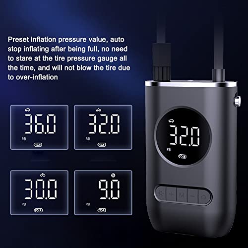 Car Air Pump 150PSI Cordless Air Compressor Portable Electric Tire Inflator with LED to-Off Function for Car Motorcycle Tires Balls4