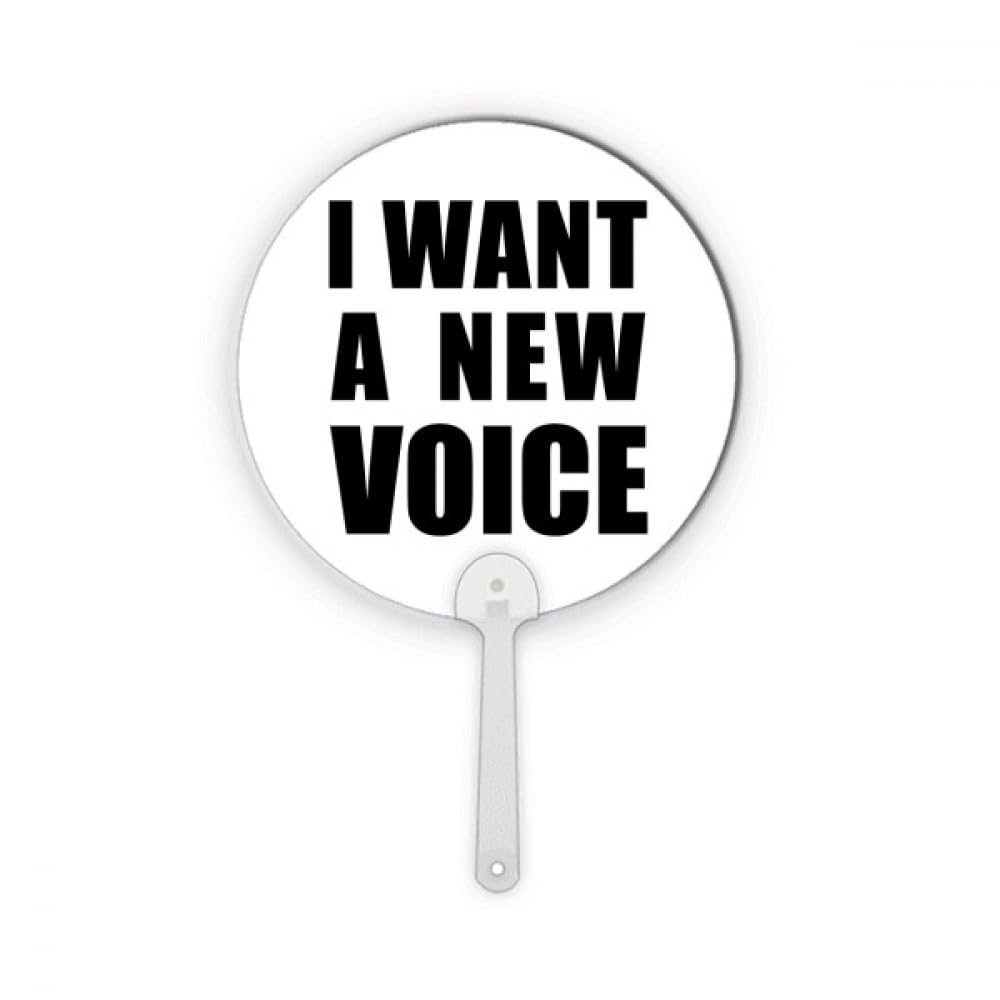 Éventail rond en plastique Art Deco Fashion I Want A New Voice contre la chaleur en terrasse