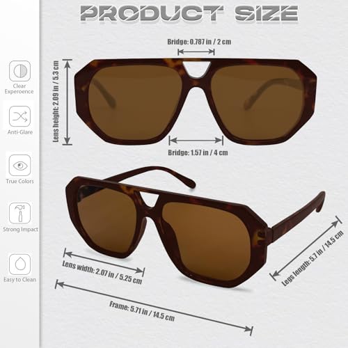 Image of LOHO MAGICA Rectangle Aviator Sunglasses, Retro Sunglasses for Women Men, Trendy Flat Frame Vintage 70s Sun Glasses