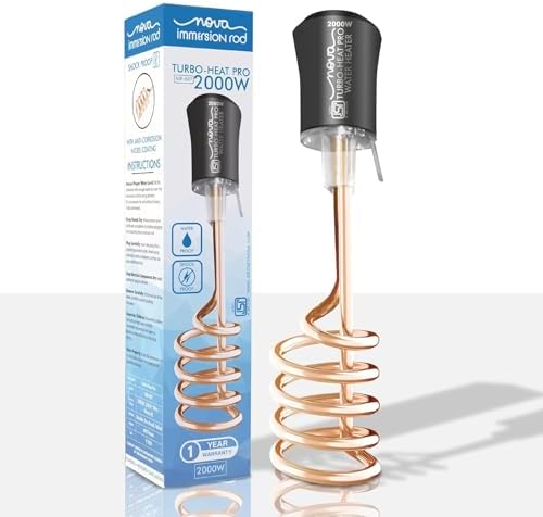 NOVA LINT REMOVER Nova Water Heater 2000W Shock Proof Immersion Rod with Rapid Heating Coil Technology | Copper & Nickel Plated with Extra Long Wire | Multicolor