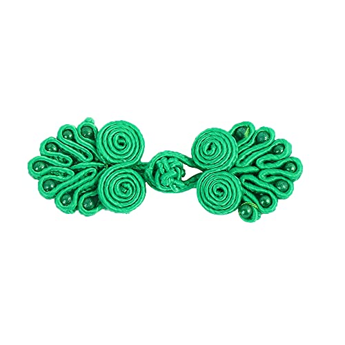 5Pcs Chinese Knots Frog Buttons Closure Sewing Buttons Fasteners For Diy Sewing Coats Cheongsam Cloak Sweater Bridal Costume(Green) #TOP18