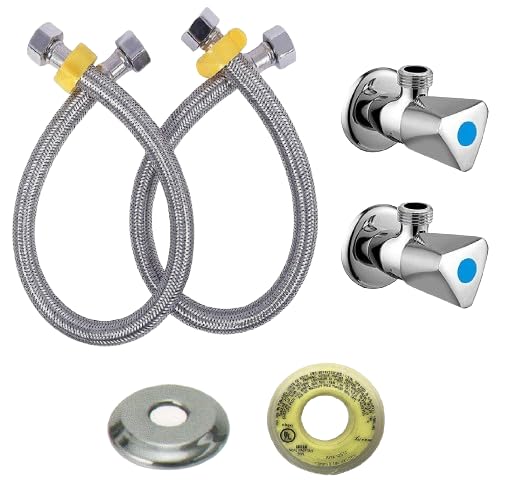 Jagger JAG153 SS Angle Valve with 24 Inch Connection Pipe, Wall Flange & Teflon Tape for Geyser/Bathroom Wash Basin/Toilet Flush Connection with Wall Flane and Teflon Tape (Triangle) (B0D3JD8HJJ) Amazon Price History, Amazon Price Tracker