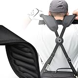 Mochila giratória autoajustável ajustável 3D grossa acolchoada preta bolsa de golfe alças de ombro com fivela de gancho giratório
