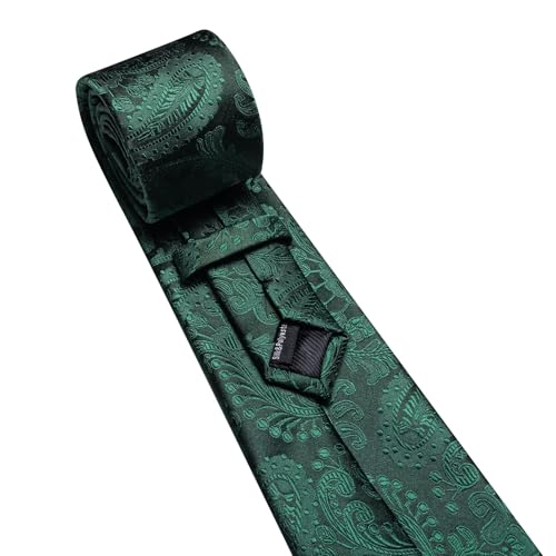 Image of YOHOWA Mens Ties Set Wedding Paisley Neckties with Handkerchief Cufflinks Formal Business