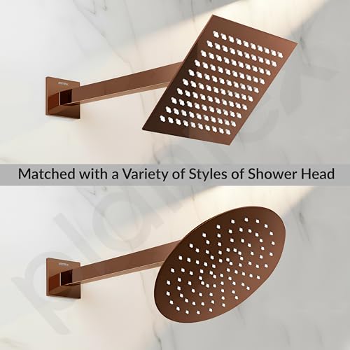 Image of Plantex 9-Inch Shower Arm for Overhead Shower /Stainless Steel Shower Pipe /Wall Mount Bathroom Fitting with -Inch Thread - Pack of 1 (Rose Gold)