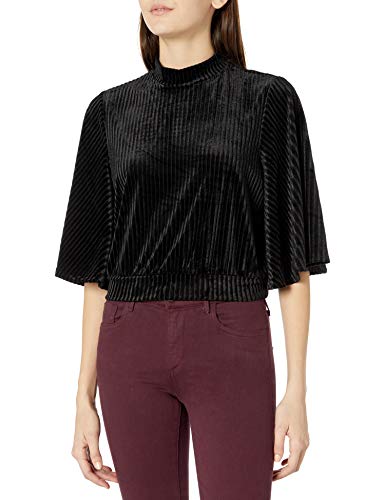 Jack by BB Dakota Women's Velvet Mock Neck top, Black, Small