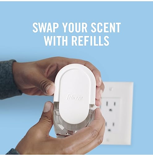 Image of Febreze Plug in Air Fresheners, Mediterranean Lavender, + April Downy, Odor Eliminator for Strong Odors 5 Oil Refills
