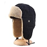 ITODA Winterhut Herren Trappermütze Wintermütze mit Ohrenklappen Fliegermütze Winddicht Pilotenmütze Jungen Bomber Hut Winter Flieger Mütze Ohrenschützer Aviatormütze Warm Skimütze Motorrad Skilaufen