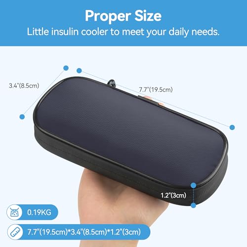 Image of Gelozid Insulin Cooler Travel Case with 2 Reusable Ice Packs, Navy & Gray | Diabetic Insulated Organizer, Insulin Travel Case For Insulin Pen &Diabetic Supplies, for The Daily Life & Trip, TSA Approved