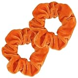 Kenz Laurenz Scrunchies for Hair - 2 Velvet Hair Ties for Women Girls Hair Elastics Ponytail Holder
