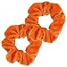 Kenz Laurenz Scrunchies for Hair - 2 Velvet Hair Ties for Women Girls Hair Elastics Ponytail Holder Scrunchy Girl Accessories Elastic Hair Bands Scrunchie Pack (Orange)