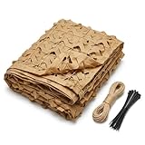 Générique Filet de Camouflage Sable avec Cordons, Filet d’Ombrage Extérieur Résistant Toile Pergola 4x3 2x3 3x5.5 2x10m Voile d'Ombrage Anti-UV, pour Terrasse, Jardin, Militaire(3x5 M)