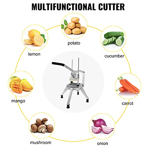 Vevor Commercial Chopper W/ 4 Replacement Blades Commercial Vegetable Chopper Stainless Steel French Fry Cutter Potato Dicer & Slicer Commercial Vegetable Fruit Chopper For Restaurants & Home Kitchen #TOP6