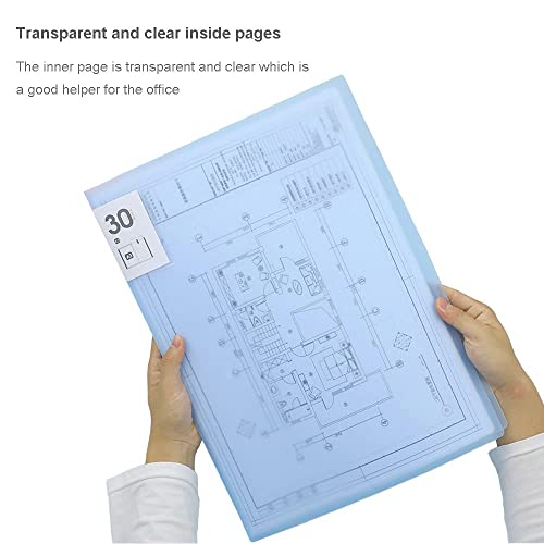 KASTWAVE A3 Diamond Painting Pictures Album, Diamond Painting Storage Presentation Book, Diamond Art Portfolio Folder with 30 Clear Pockets, Diamond Painting Art Protectors Portfolio (Blue,Pink)