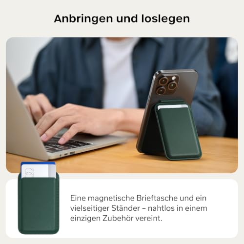 SATECHI MagSafe Kartenetui & Ständer, NFC, Bis zu 4 Karten, Waldgrün – Ansicht 2