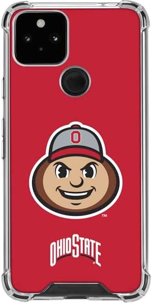 Skinit Clear Phone Case Compatible with Google Pixel 5 - Officially Licensed Ohio State University OSUBuckeyes Light Grey Design