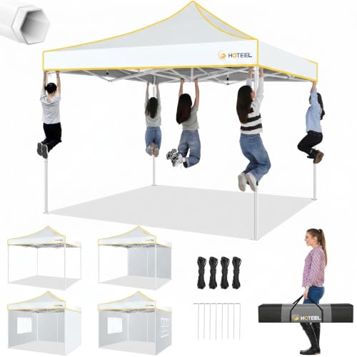 Image of Hoteel 10x10 Heavy Duty Pop Up Canopy Tent with 4 Sidewalls, White